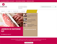 Tablet Screenshot of lesartcutiers.com